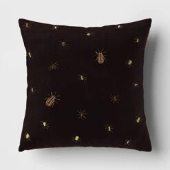 Beaded And Embroidered Spider Cotton Velvet Square Halloween Throw Pillow Gold/Black - Threshold™ -Threshold GUEST 01028b7e 3080 40e5 a490 0c3229c7040a
