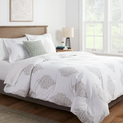 Medallion Printed Family-Friendly Comforter & Sham Set - Threshold™ 1 Medallion Printed Family-Friendly Comforter & Sham Set - Threshold™