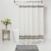 Striped Fringe Shower Curtain Off-White - Threshold™