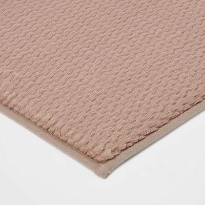 2pk Fuzzy Foam Bath Rug Brown - Threshold™ 2 2pk Fuzzy Foam Bath Rug Brown - Threshold™ - Image 2