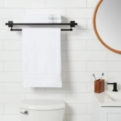Modern Towel Rack Black - Threshold™