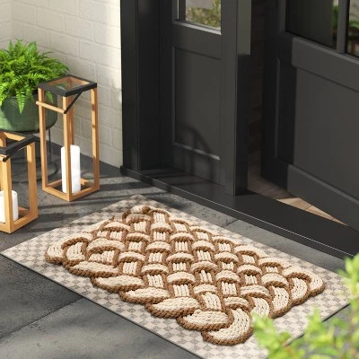 1'6"x2'6" Lovers Knot Coir Doormat Cream/Brown - Threshold™ 1 1'6"x2'6" Lovers Knot Coir Doormat Cream/Brown - Threshold™