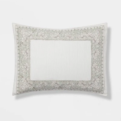 8pc Printed Floral With Border 8pc Comforter Set Green - Threshold™ 5 8pc Printed Floral With Border 8pc Comforter Set Green - Threshold™ - Image 5