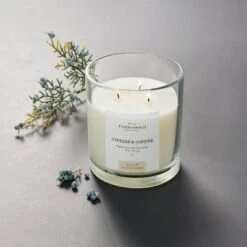 Clear Glass Cypress & Juniper Candle White - Threshold™ Designed With Studio McGee