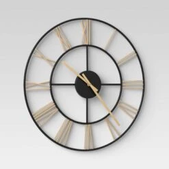 20" Decorative Wall Clock Gold/Black - Threshold™