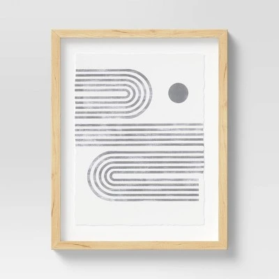 (Set Of 2) 16" X 20" Curve Lines Framed Under Glass Black - Threshold™ 2 (Set Of 2) 16" X 20" Curve Lines Framed Under Glass Black - Threshold™ - Image 2