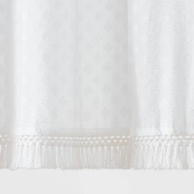 Textured Crochet Trim Shower Curtain White - Threshold™ 3 Textured Crochet Trim Shower Curtain White - Threshold™ - Image 3