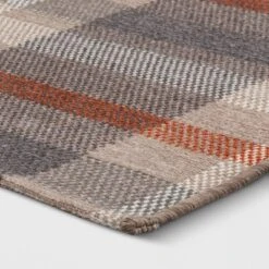 1'8"x2'10" Washable Fall Checkered Accent Rug Tan - Threshold™ -Threshold GUEST 2cff8f50 a766 4e81 a1f5 7cfe47cb5fdc