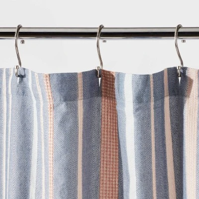 Seersucker Waffle Shower Curtain Blue - Threshold™ 2 Seersucker Waffle Shower Curtain Blue - Threshold™ - Image 2