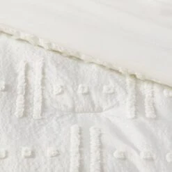 8pc Tufted Broken Stripe Comforter Bedding Set White - Threshold™ -Threshold GUEST 36a2a839 2581 40b6 8a98 589c45d61d97