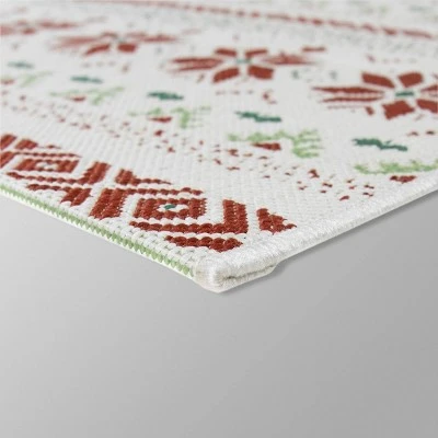 5' X 7' Fair Isle Outdoor Rug Red - Threshold™ 1 5' X 7' Fair Isle Outdoor Rug Red - Threshold™