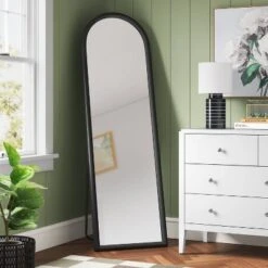 20" X 65" Arch Floor Mirror Black - Threshold™