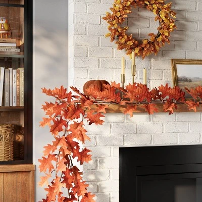 Artificial Oak Leaf Garland - Threshold™ 1 Artificial Oak Leaf Garland - Threshold™