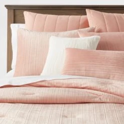 8pc Luxe Velvet Comforter Set Salmon Pink - Threshold™ -Threshold GUEST 46352fa2 d486 4716 a950 090cc2da6259