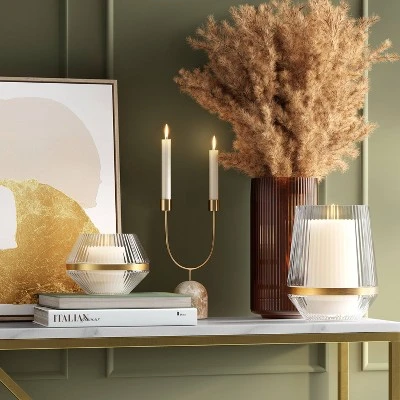 Medium Luxe Glass Hurricane Holder - Threshold™ 1 Medium Luxe Glass Hurricane Holder - Threshold™