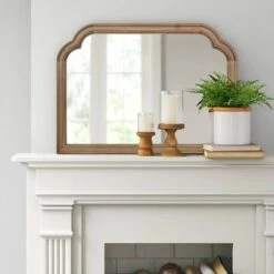36" X 26" French Country Mantle Wood Mirror Natural - Threshold™