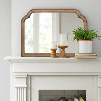 36" X 26" French Country Mantle Wood Mirror Natural - Threshold™ 1 36" X 26" French Country Mantle Wood Mirror Natural - Threshold™