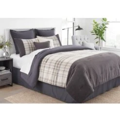 8pc Plaid With Corduroy Comforter Bedding Set Gray/Taupe - Threshold™ -Threshold GUEST 4f8d88dd 871d 441f b923 14a927b0ba5f