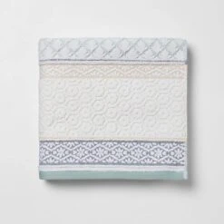 Pattern Filled Stripe Towel Blue - Threshold™ -Threshold GUEST 50f19a60 e619 4f20 adcc 10d255eeb751