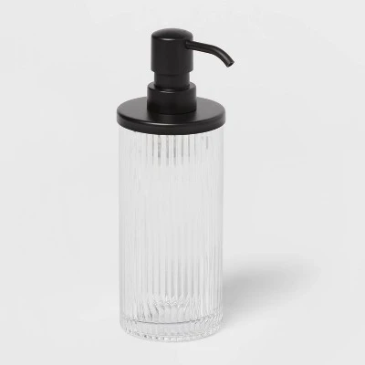 Ribbed Glass Soap Pump Black - Threshold™ 2 Ribbed Glass Soap Pump Black - Threshold™ - Image 2