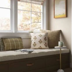 Block Print Floral Square Throw Pillow - Threshold™