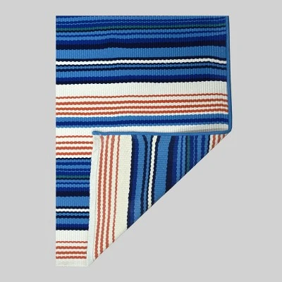 Multi Stripe Outdoor Rug - Threshold 2 Multi Stripe Outdoor Rug - Threshold - Image 2