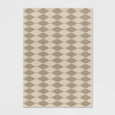 Step Diamonds Outdoor Rug Tan/Ivory - Threshold™ 5 Step Diamonds Outdoor Rug Tan/Ivory - Threshold™ - Image 5