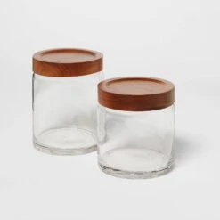 Canister Acacia/Glass Small - Threshold™ -Threshold GUEST 58c27f48 3c9b 425d 8d59 d27b4bfbae37
