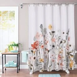Floral Wave Shower Curtain White - Threshold™