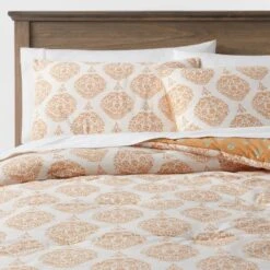 Medallion Printed Comforter & Sham Set Off-White/Dark Gold - Threshold™ -Threshold GUEST 60cf55a4 b131 4cd9 9d3e f2d1287d9cce