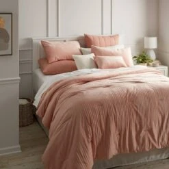 8pc Luxe Velvet Comforter Set Salmon Pink - Threshold™