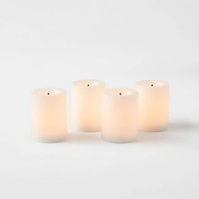 4pk LED Votive Flameless Black Wick Candle White - Threshold™ 1 4pk LED Votive Flameless Black Wick Candle White - Threshold™