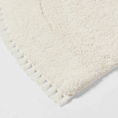 18"x32" Plush Half Moon Bath Rug Cream - Threshold™ 2 18"x32" Plush Half Moon Bath Rug Cream - Threshold™ - Image 2