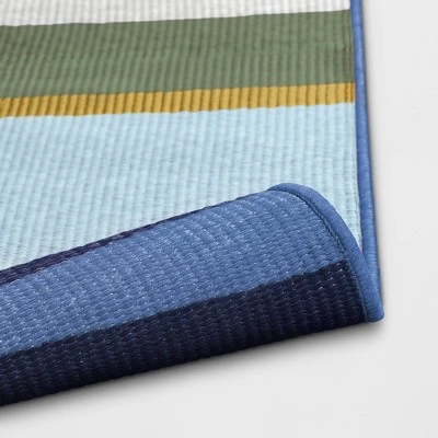 7'x10' Stripe Outdoor Rug Blue/Green - Threshold™ 3 7'x10' Stripe Outdoor Rug Blue/Green - Threshold™ - Image 3