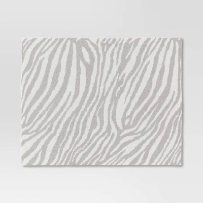 Cozy Feathery Knit Zebra Throw Blanket Gray - Threshold™ 2 Cozy Feathery Knit Zebra Throw Blanket Gray - Threshold™ - Image 2