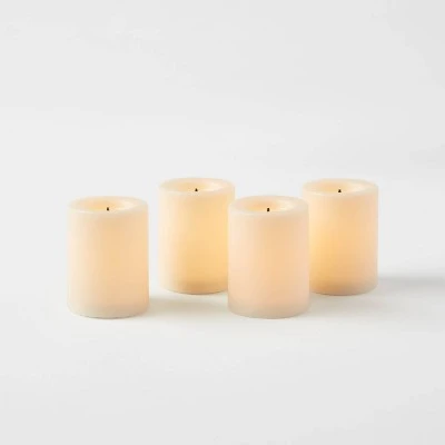 1.82" X 1.4" 4pk LED Votive Flameless Black Wick Candle Cream - Threshold™ 2 1.82" X 1.4" 4pk LED Votive Flameless Black Wick Candle Cream - Threshold™ - Image 2