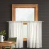 2pk 42"x36" Light Filtering Stripe Border Curtain Tiers Cream/Gray - Threshold™