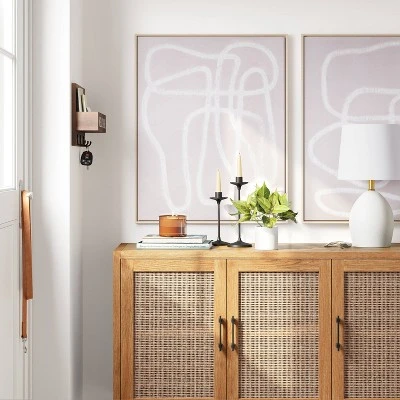 (Set Of 2) 24" X 30" Line Drawing Wall Canvases Gray/White - Threshold™ 1 (Set Of 2) 24" X 30" Line Drawing Wall Canvases Gray/White - Threshold™