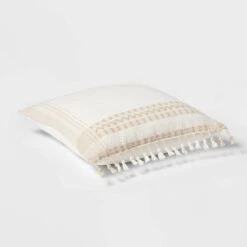 Square Woven Pattern Tassel Decorative Throw Pillow - Threshold™ -Threshold GUEST 8261ea7b 2548 4e52 b6e2 7c17726c74b2