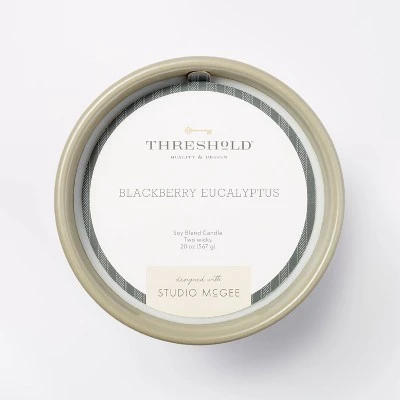 20oz Ceramic Blackberry Eucalyptus Candle Green - Threshold™ Designed With Studio McGee 3 20oz Ceramic Blackberry Eucalyptus Candle Green - Threshold™ Designed With Studio McGee - Image 3
