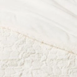 Textured Faux Fur Comforter & Sham Set - Threshold™ -Threshold GUEST 875085ec a051 4c1b a8bd 09802176ed20