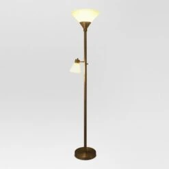Mother Daughter Torchiere Floor Lamp With Glass Shade - Threshold™