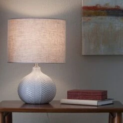 Textured Ceramic Accent Lamp Cream - Threshold™ -Threshold GUEST 8c2caa4e 9b76 451b 956f 7d7e82473d01