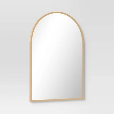 20" X 30" Arched Metal Wall Mirror Brass - Threshold™ 2 20" X 30" Arched Metal Wall Mirror Brass - Threshold™ - Image 2