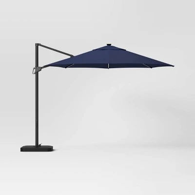 11'x11' Offset Solar Patio Umbrella - Black Pole - Threshold™ 6 11'x11' Offset Solar Patio Umbrella - Black Pole - Threshold™ - Image 6