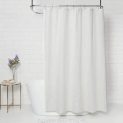 Subtle Striped Textured Shower Curtain Off-White - Threshold™