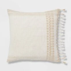 Square Woven Pattern Tassel Decorative Throw Pillow - Threshold™ -Threshold GUEST 8ff9a76b bdf8 42ae aaa4 92fc498cdd63