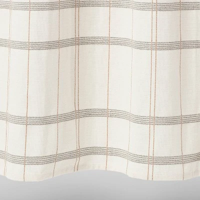 Woven Modern Plaid Shower Curtain Ivory - Threshold™ 3 Woven Modern Plaid Shower Curtain Ivory - Threshold™ - Image 3