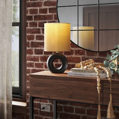 Abstract Ceramic Mini Table Lamp Black - Threshold™ 1 Abstract Ceramic Mini Table Lamp Black - Threshold™