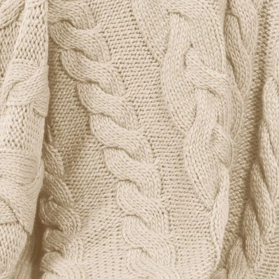 Chunky Cable Knit Reversible Throw Blanket - Threshold™ 4 Chunky Cable Knit Reversible Throw Blanket - Threshold™ - Image 4